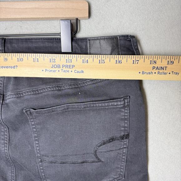 American Eagle High-Rise Jegging Jeans Black Stretch Distressed Lace Detail 16R - Picture 14 of 14